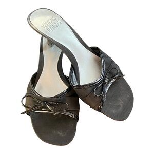 Mootsies Tootsies Black Fabric Slide Sandals 8W